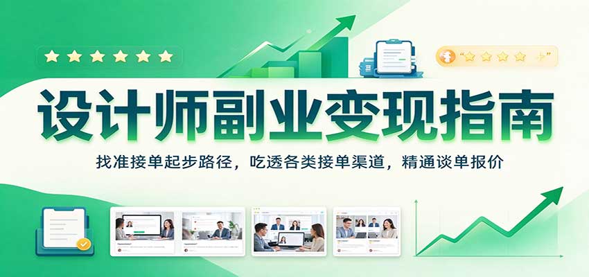 设计师副业变现指南:找准接单起步路径,吃透各类接单渠道,精通谈单报价-悟空知识星球