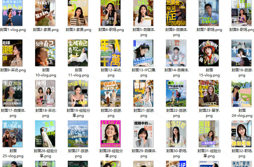图片[2]-高质量素材！200款+剪映高级美观网感封面预设，各行业通用，3s搞定超美观视频封面，爆款封面模板-悟空知识星球