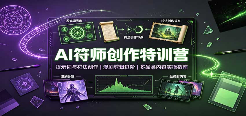 AI符师创作特训营:提示词与符法创作,漫剧剪辑进阶,多品类内容实操指南-悟空知识星球