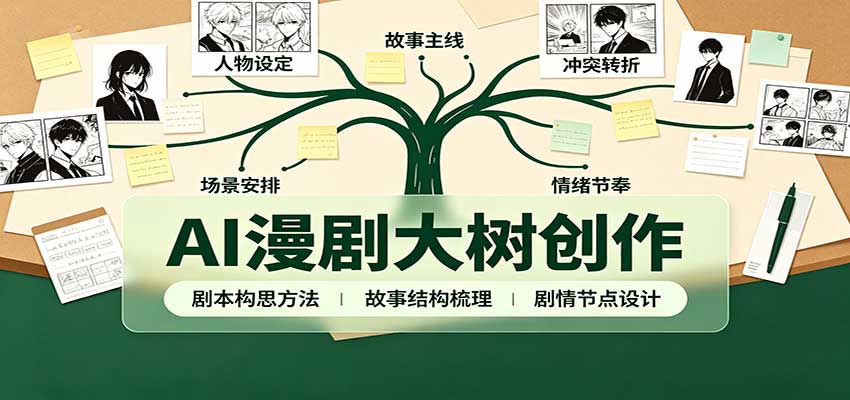 AI漫剧大树创作:剧本构思课程讲解,软件插件配置,配套工具资料完整梳理-悟空知识星球