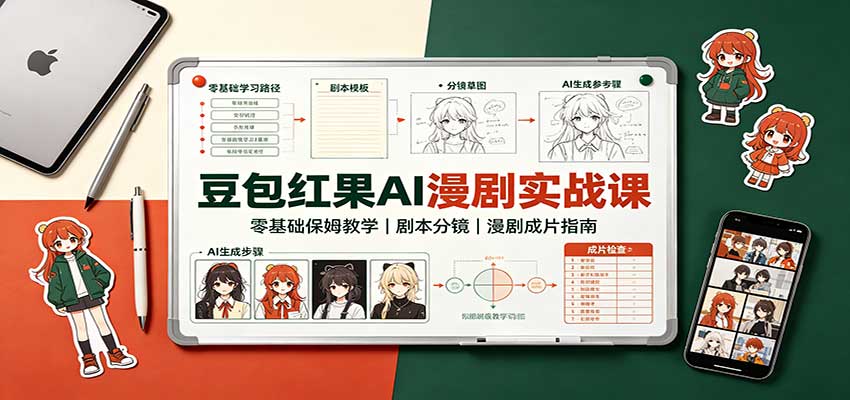 豆包红果AI漫剧实战课:零基础保姆教学,剧本分镜,漫剧成片指南-悟空知识星球