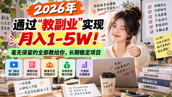 “教副业”实现月入1-5W!长期稳定,毫无保留的全部教给你!-悟空知识星球