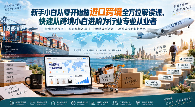新手小白从零开始做进口跨境全方位解读课，快速从跨境小白进阶为行业专业从业者-悟空知识星球