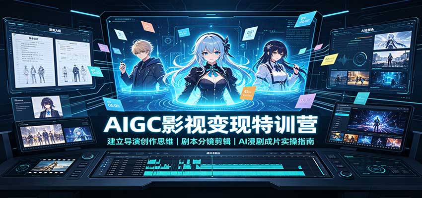 AIGC影视变现特训营:建立导演创作思维,剧本分镜剪辑,AI漫剧成片实操指南-悟空知识星球