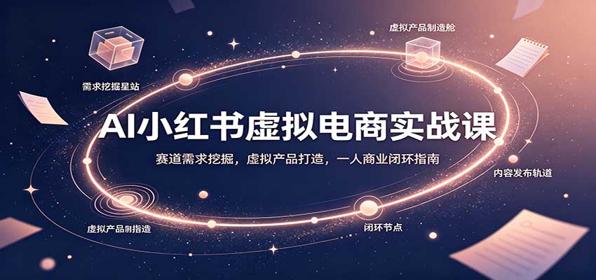 AI小红书虚拟电商实战课：赛道需求挖掘，虚拟产品打造，一人商业闭环指南-悟空知识星球