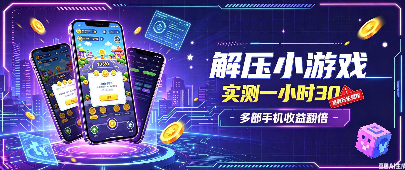 小游戏全流程玩法,实测一小时搞30,简单无脑解压,当天做当天就能看到进账,直接冲就行【揭秘】-悟空知识星球