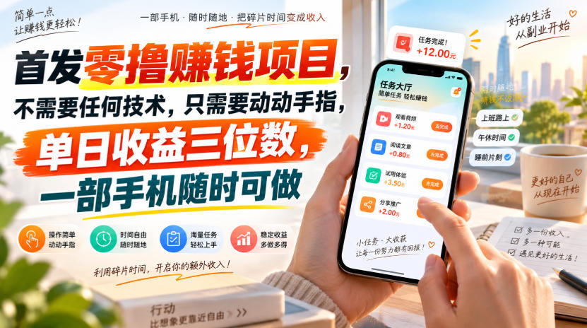 首发零撸賺钱项目,不需要任何技术,只需要动动手指,单日收益三位数,一部手机随时可做【揭秘】-悟空知识星球