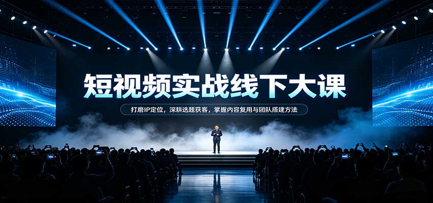 短视频实战线下大课:打磨IP定位,深耕选题获客,掌握内容复用与团队搭建方法-悟空知识星球