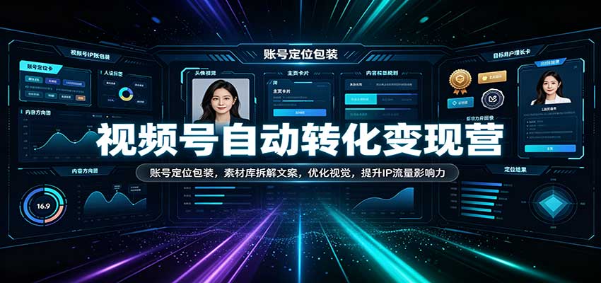 视频号自动转化变现营:账号定位包装,素材库拆解文案,优化视觉,提升IP流量影响力-悟空知识星球