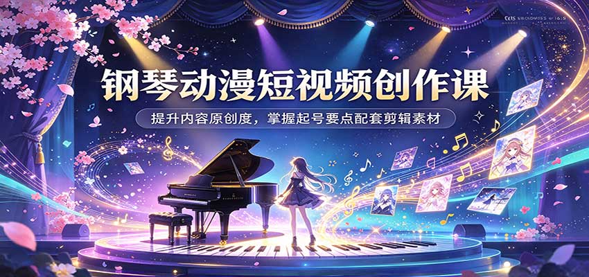 钢琴动漫短视频创作课:提升内容原创度,掌握起号要点配套剪辑素材-悟空知识星球