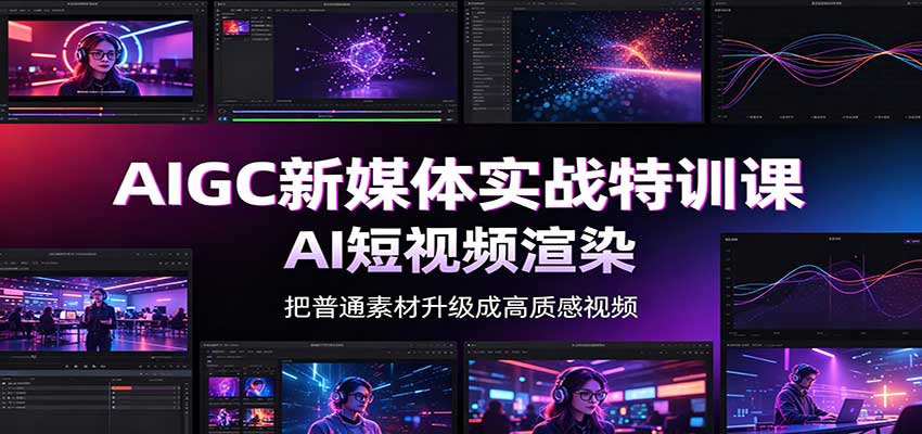 AIGC新媒体实战特训课:工具入门实操,AI短视频渲染,数字人商业视频制作-悟空知识星球