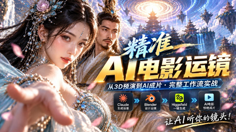 AI视频终于能精准运镜了！Claude+Blender+Higgsfield免费插件实测-悟空知识星球
