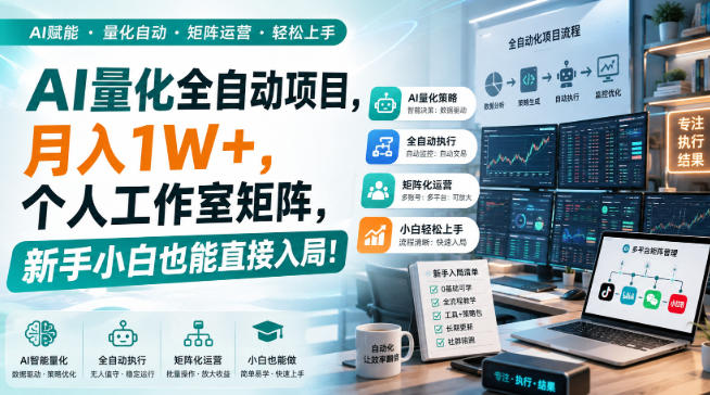 AI量化全自动项目，月入1W+，个人工作室矩阵，新手小白也能直接入局！【揭秘】-悟空知识星球