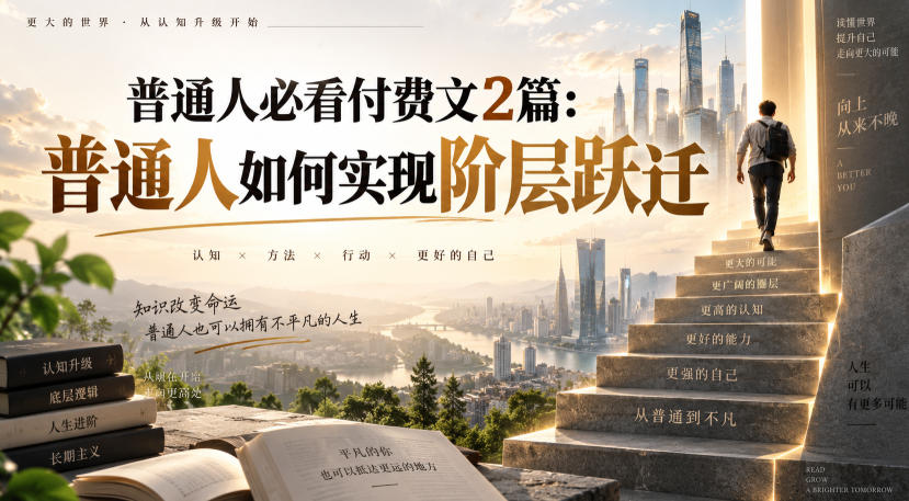 普通人必看付费文2篇:普通人如何实现阶层跃迁-悟空知识星球