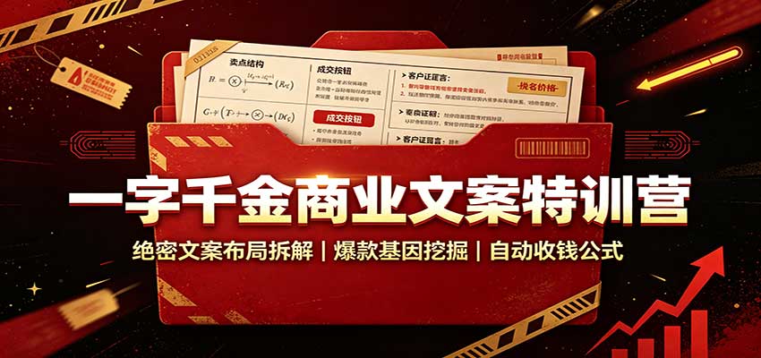 一字千金商业文案特训营：绝密文案布局拆解，爆款基因挖掘，自动收钱公式-悟空知识星球