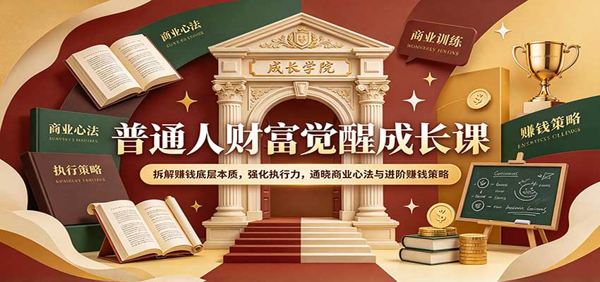 普通人财富觉醒成长课:拆解赚钱底层本质,强化执行力,通晓商业心法与进阶赚钱策略-悟空知识星球
