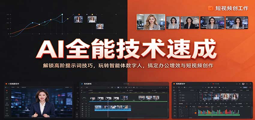 AI全能技术速成:解锁高阶提示词技巧,玩转智能体数字人,搞定办公增效与短视频创作-悟空知识星球