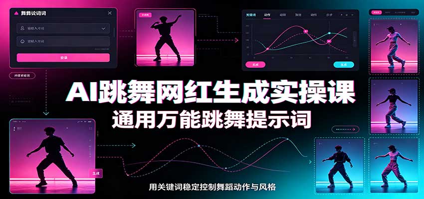 AI跳舞网红生成实操课:通用万能跳舞提示词,多模型适配,人物舞蹈视频制作全套教学-悟空知识星球