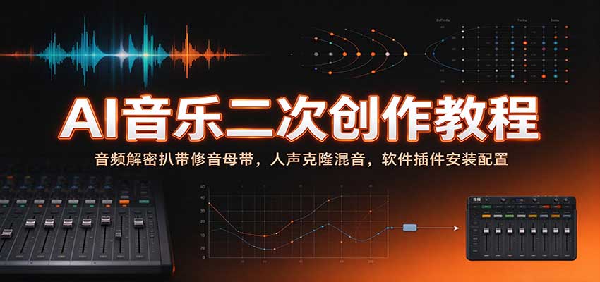 AI音乐二次创作教程:音频解密扒带修音母带,人声克隆混音,软件插件安装配置-悟空知识星球