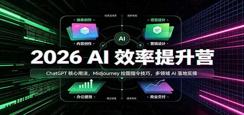 2026 AI效率提升营：ChatGPT核心用法，Midjourney绘图指令技巧，多领域AI落地实操-悟空知识星球