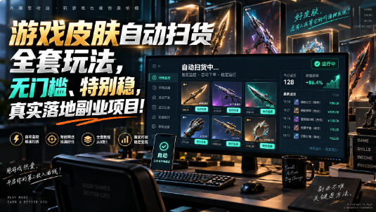 游戏皮肤自动扫货全套玩法，无门槛、特别稳，真实落地副业项目！【揭秘】-悟空知识星球