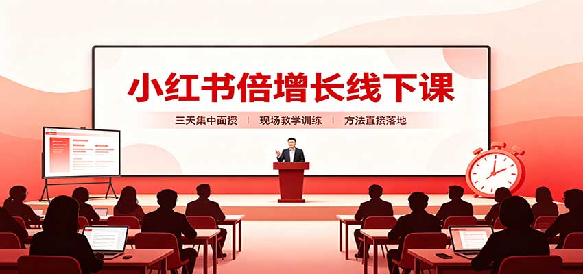 小红书倍增长线下课:三天集中面授,拆解选品、素材制作与起号全链路-悟空知识星球