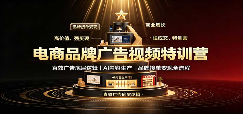 电商品牌广告视频特训:直效广告底层逻辑,AI内容生产,品牌接单变现全流程-悟空知识星球