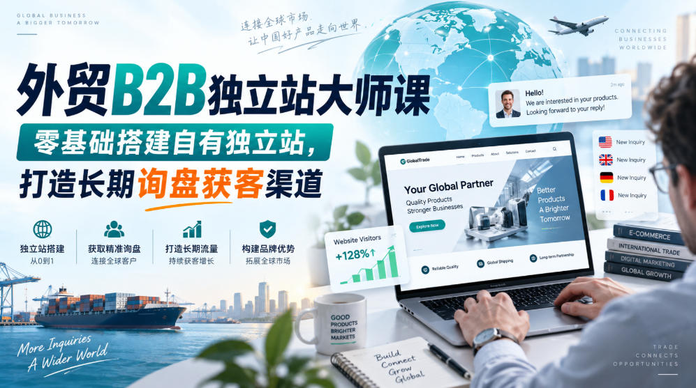 外贸B2B独立站大师课,零基础搭建自有独立站,打造长期询盘获客渠道-悟空知识星球