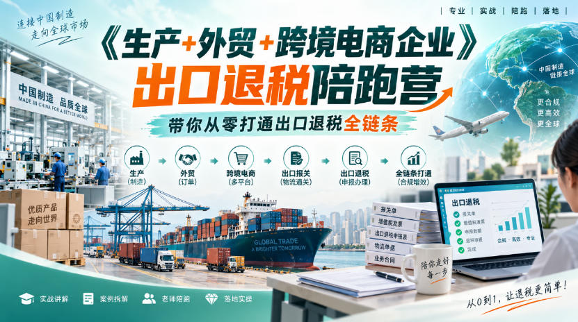 《生产+外贸+跨境电商企业》出口退税陪跑营,带你从零打通出口退税全链条-悟空知识星球