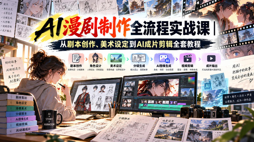 AI漫剧制作全流程实战课|从剧本创作、美术设定到AI成片剪辑全套教程-悟空知识星球