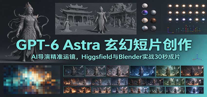 GPT-6 Astra 玄幻短片创作:AI导演精准运镜,Higgsfield与Blender实战30秒成片-悟空知识星球