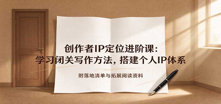 创作者IP定位进阶课：学习闭关写作方法，搭建个人IP体系，附落地清单与拓展阅读资料-悟空知识星球