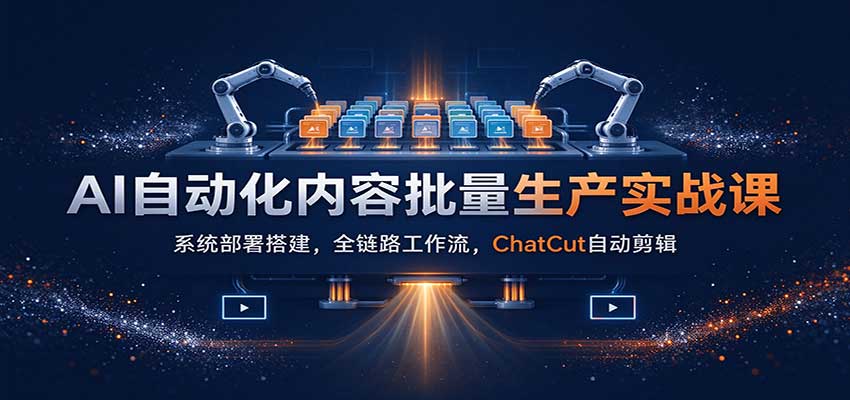 AI自动化内容批量生产实战课：系统部署搭建，全链路工作流，ChatCut自动剪辑-悟空知识星球