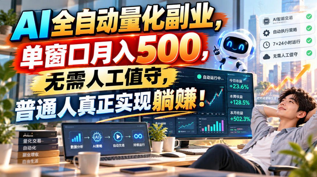 （20826期）AI全自动量化副业，单窗口月入500，无需人工值守，普通人真正实现躺賺！-悟空知识星球