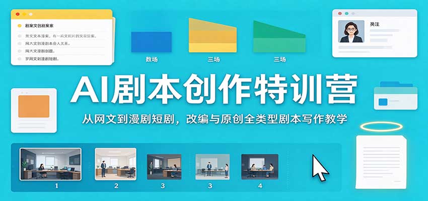 AI剧本创作特训营:从网文到漫剧短剧,改编与原创全类型剧本写作教学-悟空知识星球