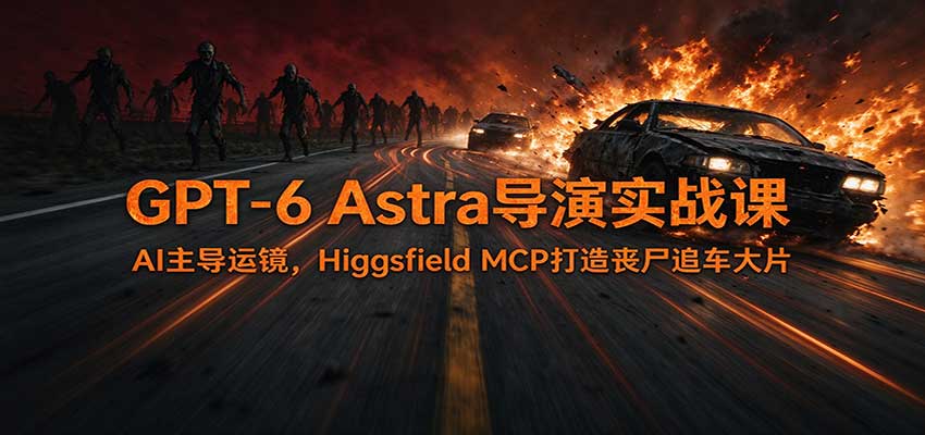 GPT-6 Astra导演实战课:AI主导运镜,Higgsfield MCP打造丧尸追车大片-悟空知识星球