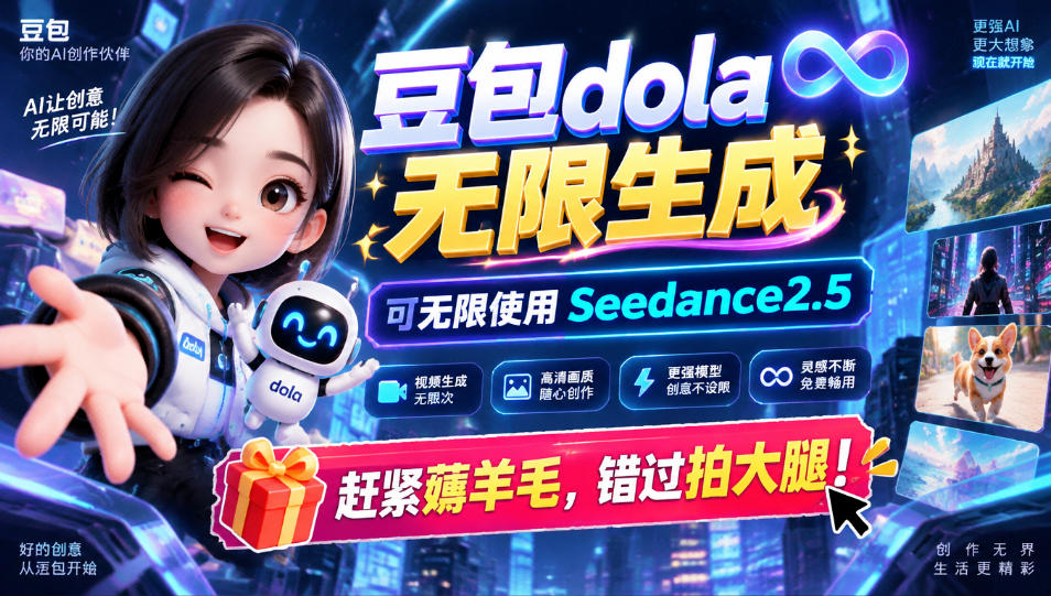 1029最新豆包dola无限生成技术,可以无限生成sseedance2.5,赶紧薅羊毛,和谐拍大腿-悟空知识星球