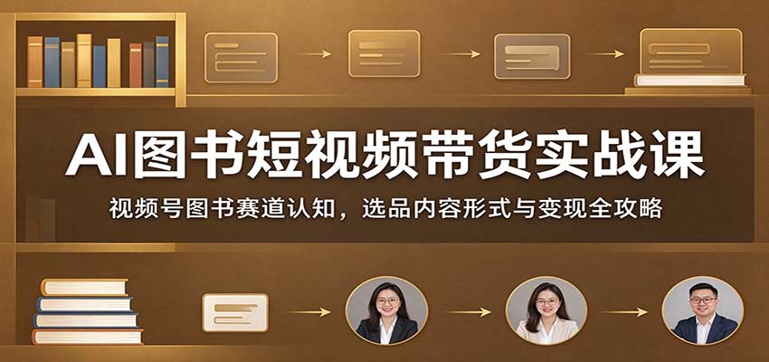 AI图书短视频带货实战课：视频号图书赛道认知，选品内容形式与变现全攻略-悟空知识星球