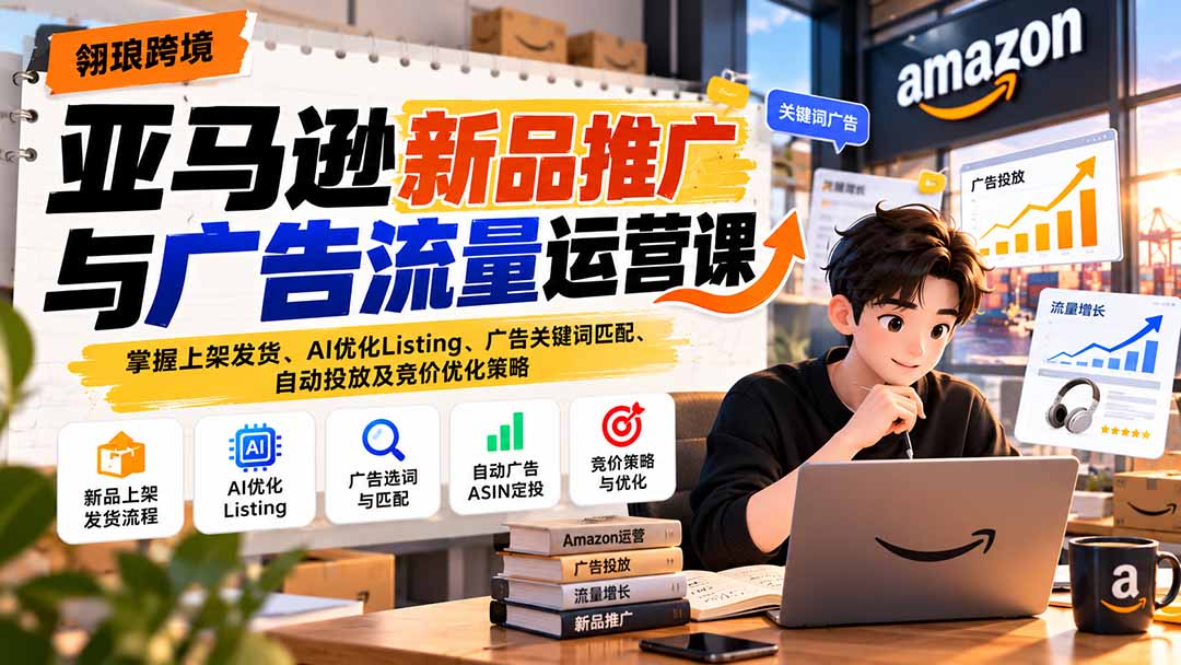 （21036期）亚马逊新品推广与广告流量运营课：掌握上架发货、AI优化Listing、广告关键词匹配、自动投放及竞价优化策略-悟空知识星球