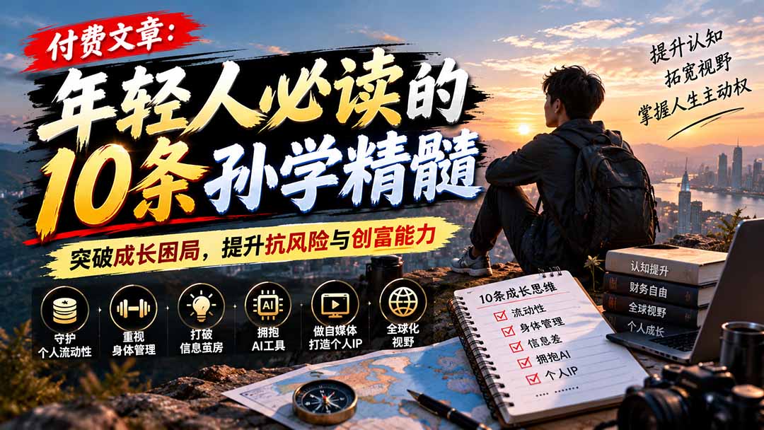 (21112期)付费文章:年轻人必读的10条孙学精髓,突破成长困局,提升抗风险与创富能力-悟空知识星球