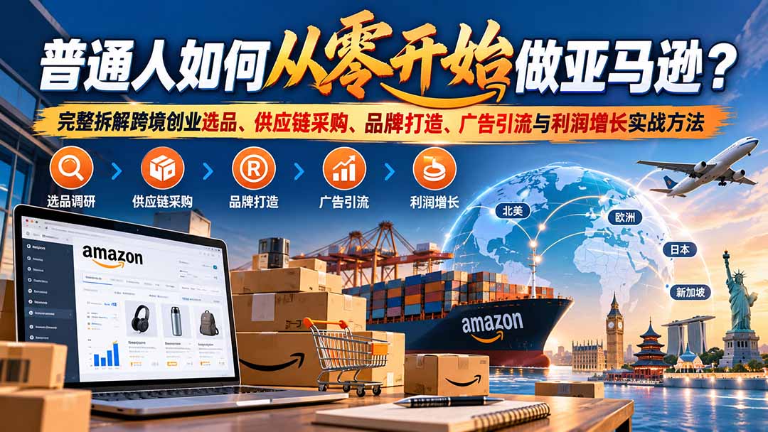 (20953期)普通人如何从零开始做亚马逊?完整拆解跨境创业选品、供应链采购、品牌打造、广告引流与利润增长实战方法-悟空知识星球
