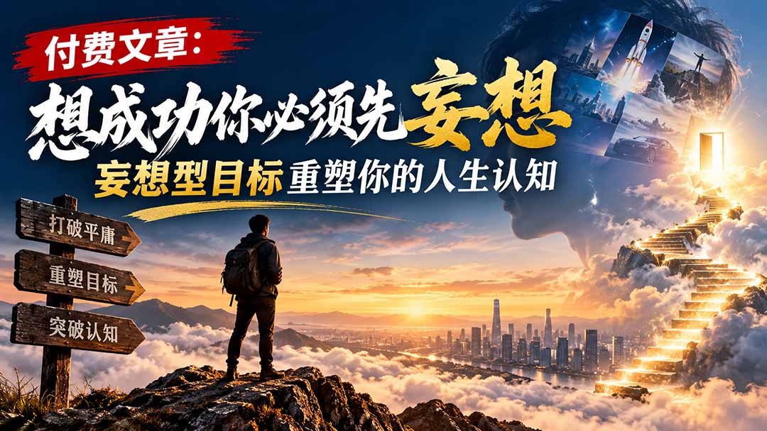 （21078期）付费文章：想成功你必须先妄想，妄想型目标重塑你的人生认知-悟空知识星球