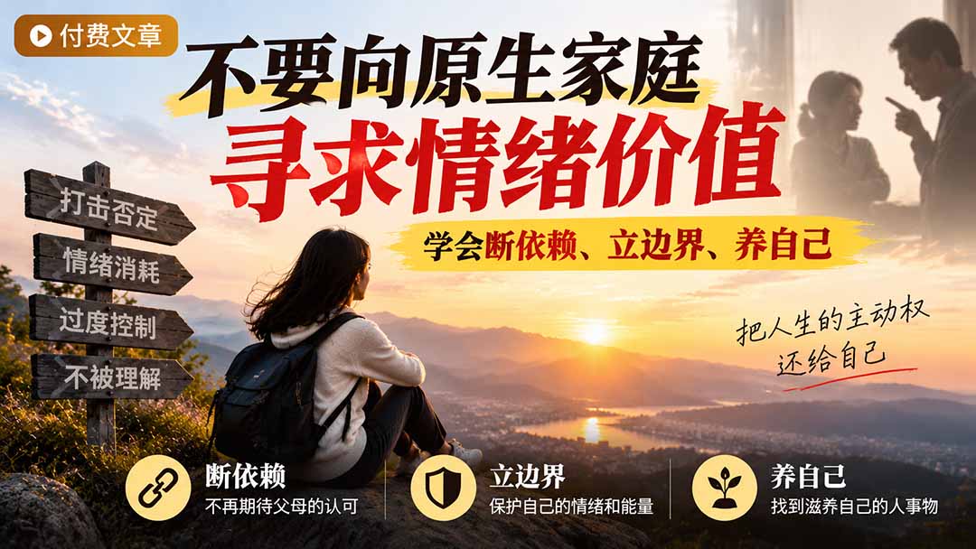 （21132期）付费文章：不要向原生家庭寻求情绪价值，学会断依赖、立边界、养自己-悟空知识星球