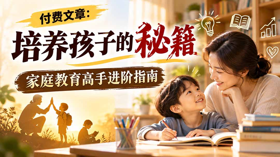 （20919期）付费文章：培养孩子的秘籍，家庭教育高手进阶指南-悟空知识星球