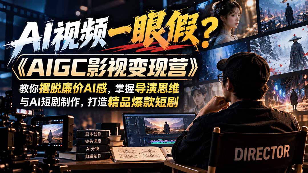 （21133期）【无水印】AI视频一眼假？《AIGC影视变现营》教你摆脱廉价AI感，掌握导演思维与AI短剧制作，打造精品爆款短剧-悟空知识星球