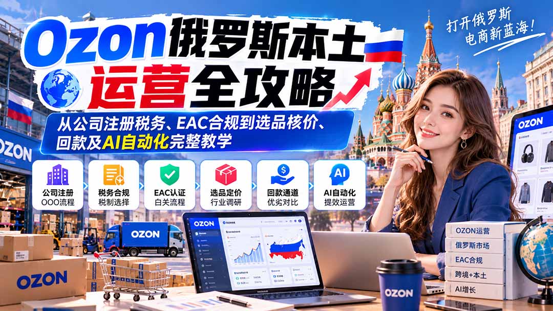 （20851期）Ozon俄罗斯本土运营全攻略：从公司注册税务、EAC合规到选品核价、回款及AI自动化完整教学-悟空知识星球