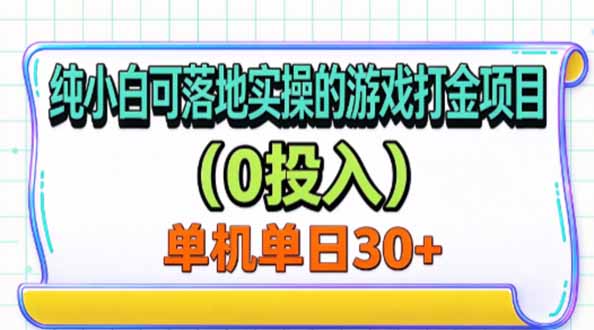 (20993期)纯小白可落地实操的游戏打金项目(0投入)单机单号30+-悟空知识星球