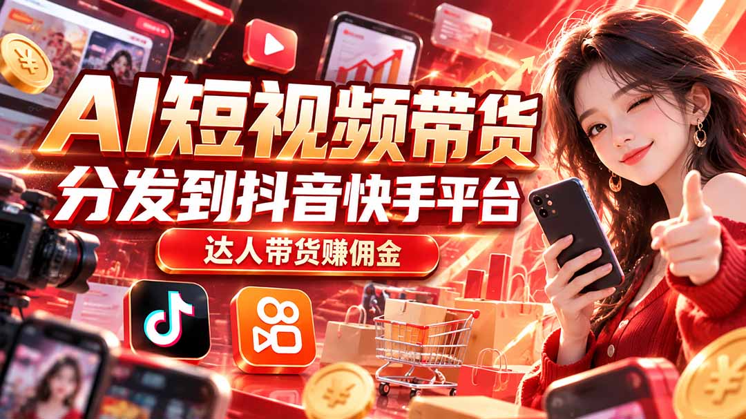 (20754期)【AI短视频带货】分发到抖音快手平台,达人带货赚佣金-悟空知识星球