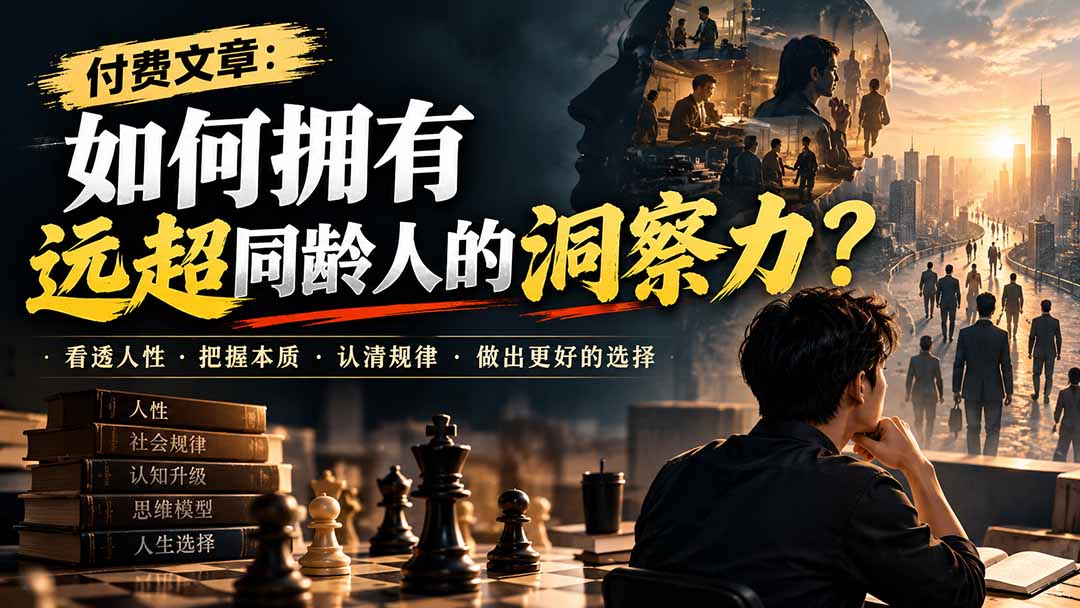 (20976期)付费文章:如何拥有远超同龄人的洞察力?-悟空知识星球
