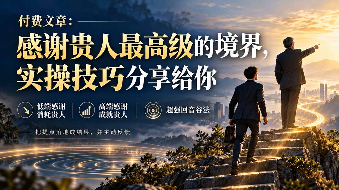 (20871期)付费文章:感谢贵人最高级的境界,实操技巧分享给你-悟空知识星球